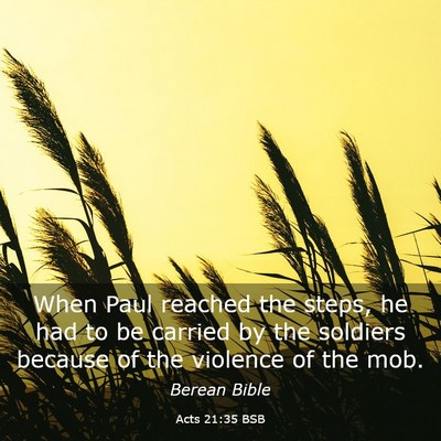 Picture 03 - Acts 21:35 BSB - When Paul reached the steps, he had to be carried - Bible Verse Picture