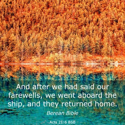 Picture 03 - Acts 21:6 BSB - And after we had said our farewells, we went - Bible Verse Picture
