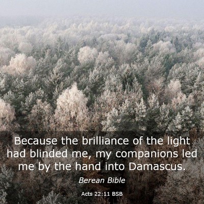 Picture 03 - Acts 22:11 BSB - Because the brilliance of the light had blinded - Bible Verse Picture