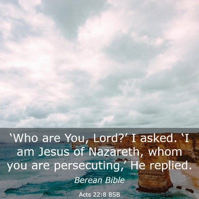 Picture 03 - Acts 22:8 BSB - ‘Who are You, Lord?’ I asked. ‘I am Jesus - Bible Verse Picture