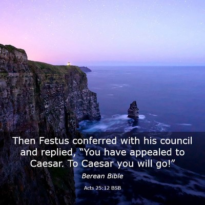 Picture 03 - Acts 25:12 BSB - Then Festus conferred with his council and - Bible Verse Picture