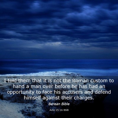 Picture 03 - Acts 25:16 BSB - I told them that it is not the Roman custom to - Bible Verse Picture