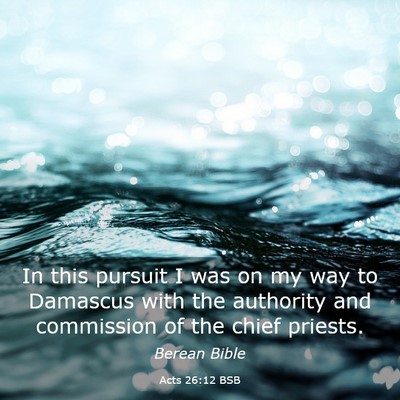 Picture 03 - Acts 26:12 BSB - In this pursuit I was on my way to Damascus with - Bible Verse Picture