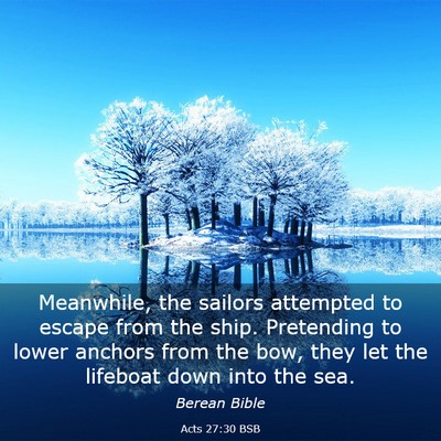 Picture 03 - Acts 27:30 BSB - Meanwhile, the sailors attempted to escape from - Bible Verse Picture