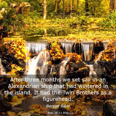 Picture 03 - Acts 28:11 BSB - After three months we set sail in an Alexandrian - Bible Verse Picture