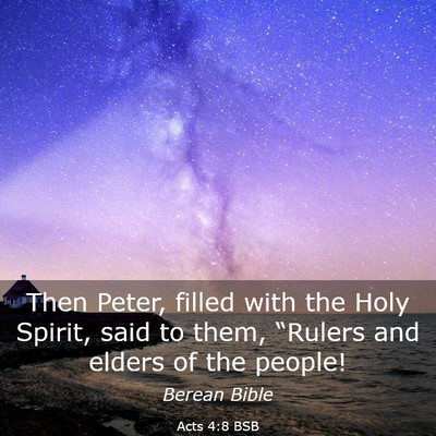 Picture 03 - Acts 4:8 BSB - Then Peter, filled with the Holy Spirit, said to - Bible Verse Picture