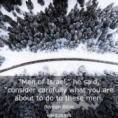 Picture 03 - Acts 5:35 BSB - “Men of Israel,” he said, “consider - Bible Verse Picture