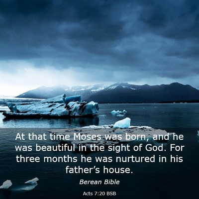 Picture 03 - Acts 7:20 BSB - At that time Moses was born, and he was beautiful - Bible Verse Picture