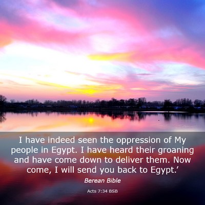 Picture 03 - Acts 7:34 BSB - I have indeed seen the oppression of My people in - Bible Verse Picture