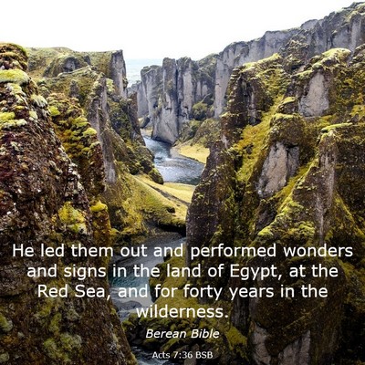 Picture 03 - Acts 7:36 BSB - He led them out and performed wonders and signs - Bible Verse Picture