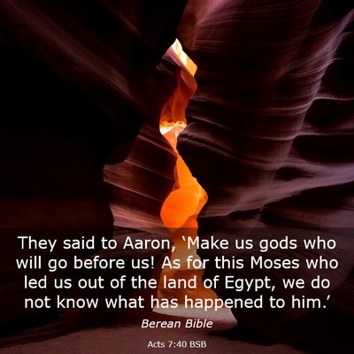 Picture 03 - Acts 7:40 BSB - They said to Aaron, ‘Make us gods who will go - Bible Verse Picture