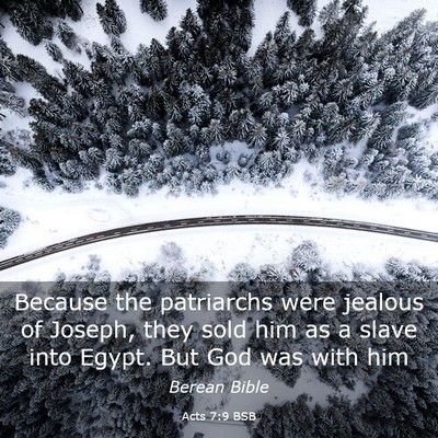 Picture 03 - Acts 7:9 BSB - Because the patriarchs were jealous of Joseph, - Bible Verse Picture