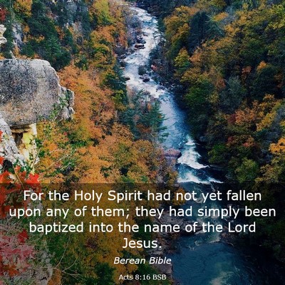 Picture 03 - Acts 8:16 BSB - For the Holy Spirit had not yet fallen upon any - Bible Verse Picture