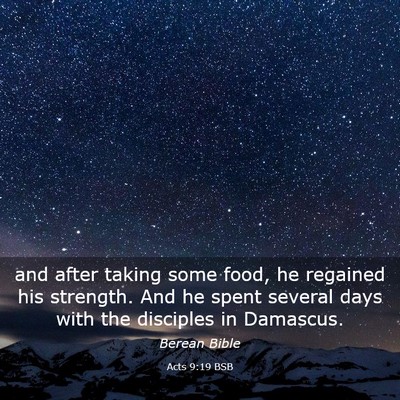 Picture 03 - Acts 9:19 BSB - and after taking some food, he regained his - Bible Verse Picture