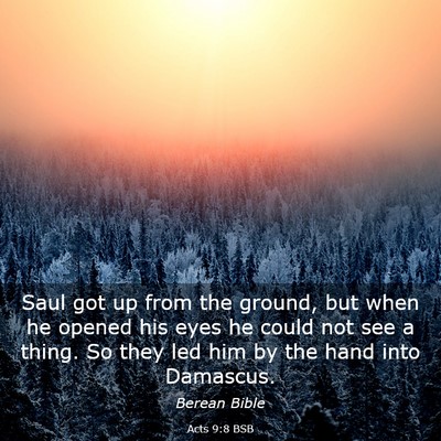 Picture 03 - Acts 9:8 BSB - Saul got up from the ground, but when he opened - Bible Verse Picture