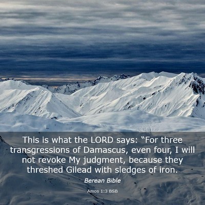 Picture 03 - Amos 1:3 BSB - This is what the LORD says: “For three - Bible Verse Picture