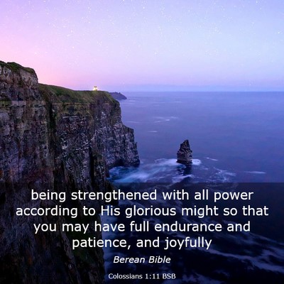 Picture 03 - Colossians 1:11 BSB - being strengthened with all power according to - Bible Verse Picture