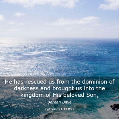 Picture 03 - Colossians 1:13 BSB - He has rescued us from the dominion of darkness - Bible Verse Picture