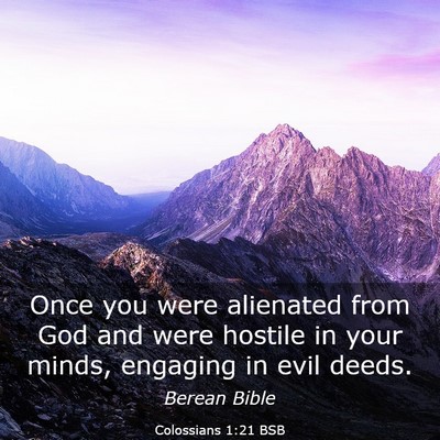 Picture 03 - Colossians 1:21 BSB - Once you were alienated from God and were hostile - Bible Verse Picture
