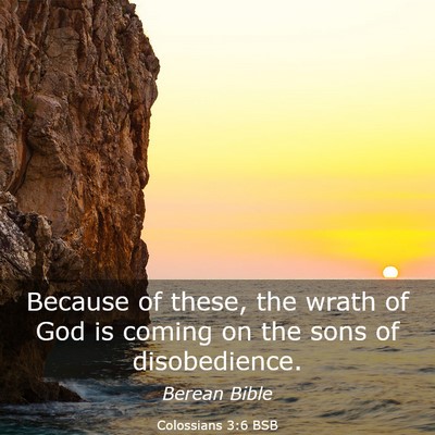 Picture 03 - Colossians 3:6 BSB - Because of these, the wrath of God is coming on - Bible Verse Picture
