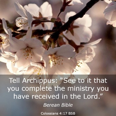 Picture 03 - Colossians 4:17 BSB - Tell Archippus: “See to it that you complete - Bible Verse Picture