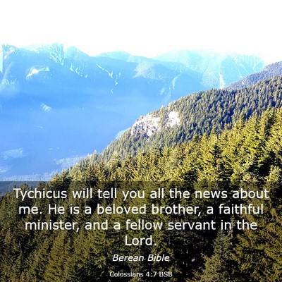 Picture 03 - Colossians 4:7 BSB - Tychicus will tell you all the news about me. He - Bible Verse Picture