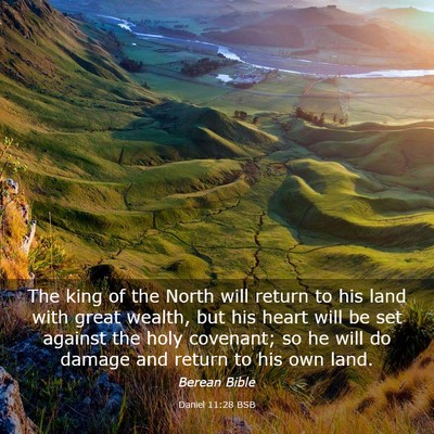 Picture 03 - Daniel 11:28 BSB - The king of the North will return to his land - Bible Verse Picture