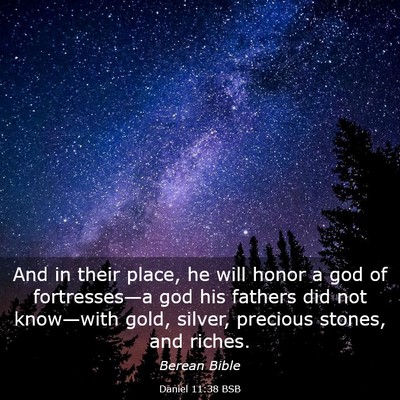 Picture 03 - Daniel 11:38 BSB - And in their place, he will honor a god of - Bible Verse Picture