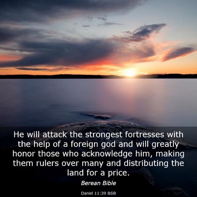 Picture 03 - Daniel 11:39 BSB - He will attack the strongest fortresses with the - Bible Verse Picture