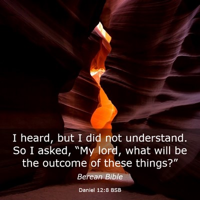 Picture 03 - Daniel 12:8 BSB - I heard, but I did not understand. So I asked, - Bible Verse Picture