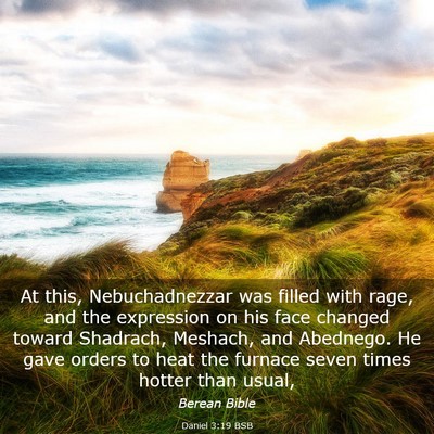 Picture 03 - Daniel 3:19 BSB - At this, Nebuchadnezzar was filled with rage, and - Bible Verse Picture