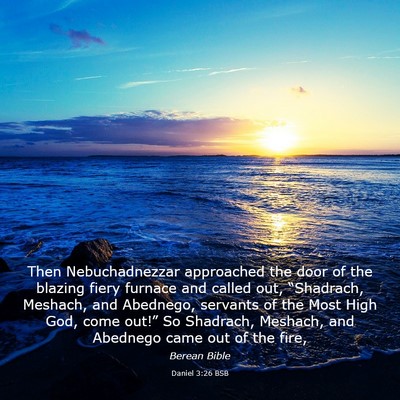 Picture 03 - Daniel 3:26 BSB - Then Nebuchadnezzar approached the door of the - Bible Verse Picture