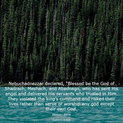 Picture 03 - Daniel 3:28 BSB - Nebuchadnezzar declared, “Blessed be the God of - Bible Verse Picture