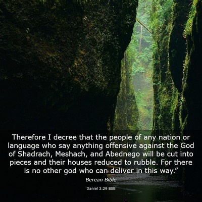 Picture 03 - Daniel 3:29 BSB - Therefore I decree that the people of any nation - Bible Verse Picture