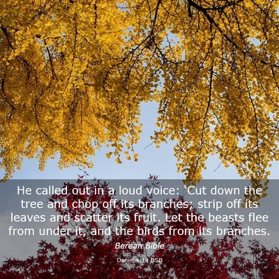 Picture 03 - Daniel 4:14 BSB - He called out in a loud voice: ‘Cut down the - Bible Verse Picture