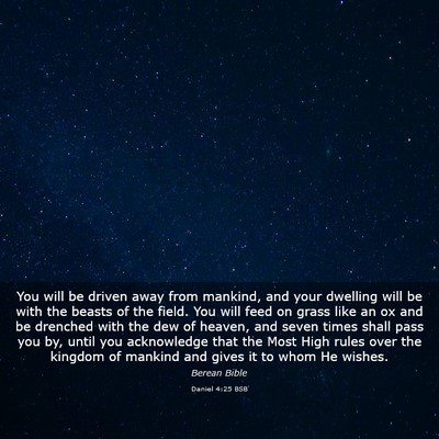 Picture 03 - Daniel 4:25 BSB - You will be driven away from mankind, and your - Bible Verse Picture