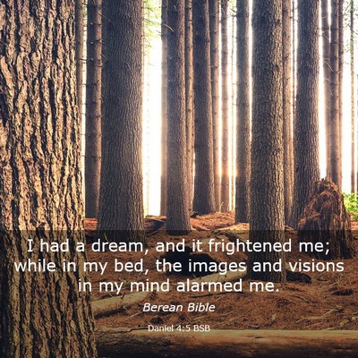 Picture 03 - Daniel 4:5 BSB - I had a dream, and it frightened me; while in my - Bible Verse Picture