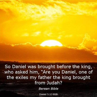 Picture 03 - Daniel 5:13 BSB - So Daniel was brought before the king, who asked - Bible Verse Picture
