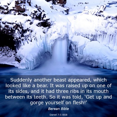 Picture 03 - Daniel 7:5 BSB - Suddenly another beast appeared, which looked - Bible Verse Picture