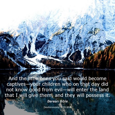 Picture 03 - Deuteronomy 1:39 BSB - And the little ones you said would become - Bible Verse Picture