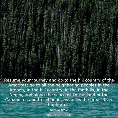 Picture 03 - Deuteronomy 1:7 BSB - Resume your journey and go to the hill country of - Bible Verse Picture