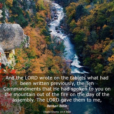 Picture 03 - Deuteronomy 10:4 BSB - And the LORD wrote on the tablets what had been - Bible Verse Picture