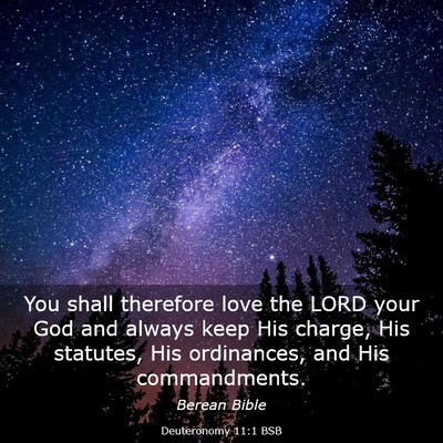 Picture 03 - Deuteronomy 11:1 BSB - You shall therefore love the LORD your God and - Bible Verse Picture