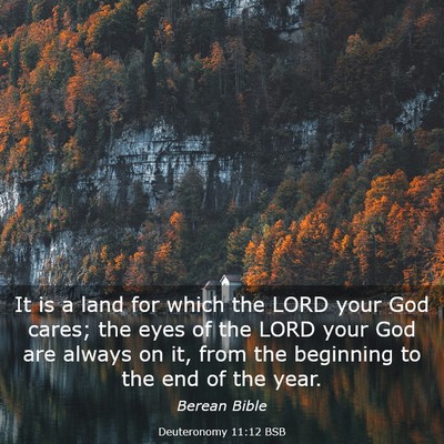 Picture 03 - Deuteronomy 11:12 BSB - It is a land for which the LORD your God cares; - Bible Verse Picture
