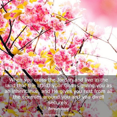 Picture 03 - Deuteronomy 12:10 BSB - When you cross the Jordan and live in the land - Bible Verse Picture