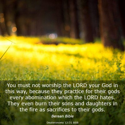 Picture 03 - Deuteronomy 12:31 BSB - You must not worship the LORD your God in this - Bible Verse Picture