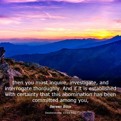 Picture 03 - Deuteronomy 13:14 BSB - then you must inquire, investigate, and - Bible Verse Picture