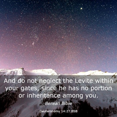 Picture 03 - Deuteronomy 14:27 BSB - And do not neglect the Levite within your gates, - Bible Verse Picture