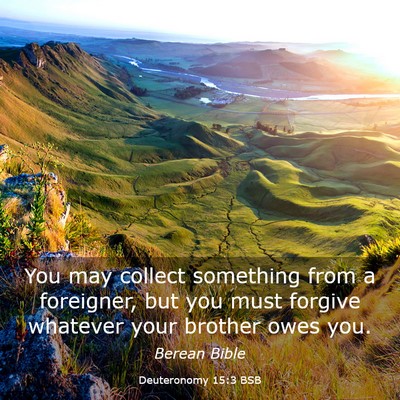 Picture 03 - Deuteronomy 15:3 BSB - You may collect something from a foreigner, but - Bible Verse Picture