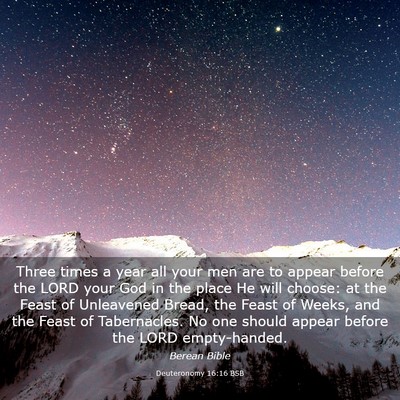 Picture 03 - Deuteronomy 16:16 BSB - Three times a year all your men are to appear - Bible Verse Picture